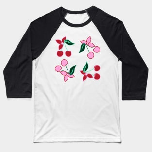 Cherry Floral by Niibidoon Baseball T-Shirt